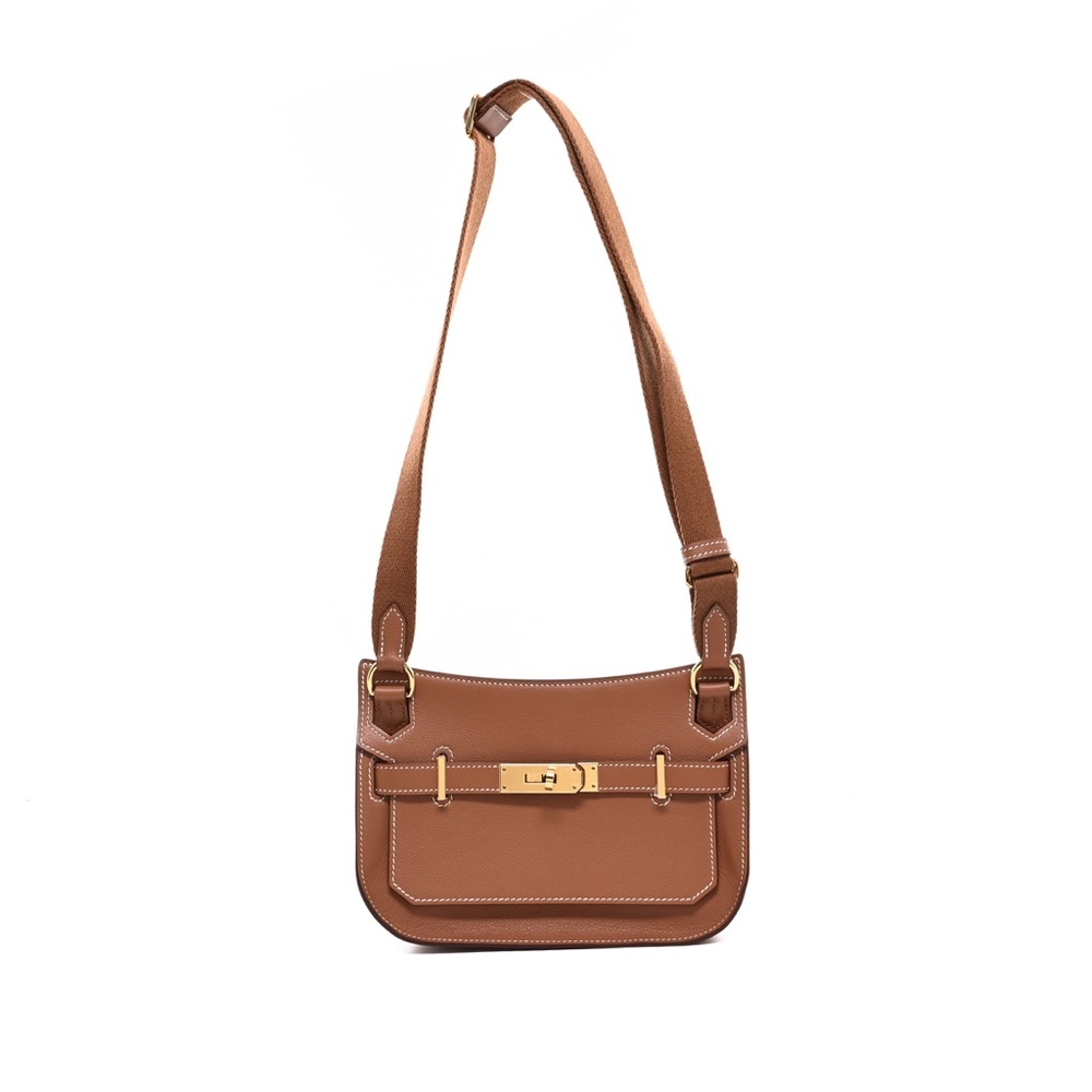 Hermes mini jypsiere gold on gold crossbody bag